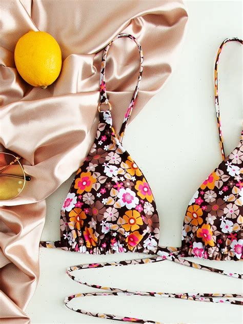 Allover Floral Graphic Tie Side Bikini Swimsuit Artofit