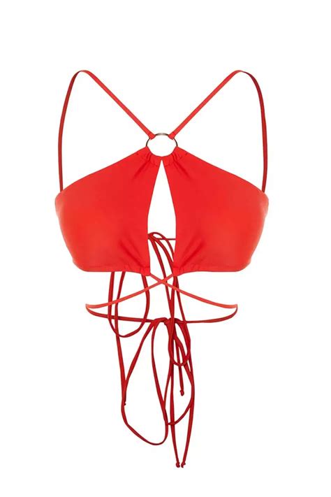 Buy Trendyol Halter Neck With Ring Bikini Top Online Zalora