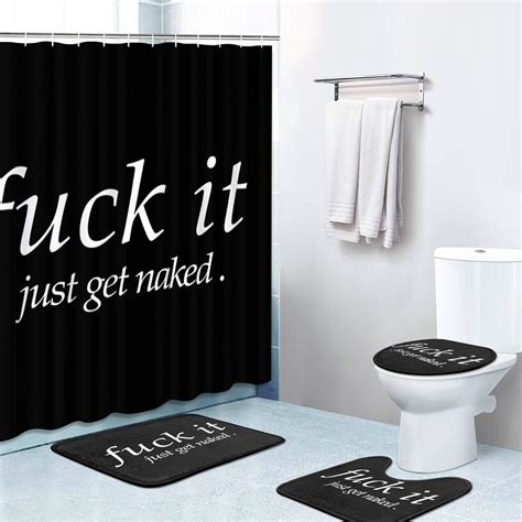 Amazon Britimes Piece Shower Curtain Sets With Hooks Fuck It Just Get Naked With Non