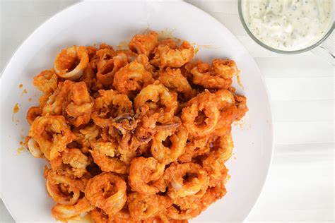 Buffalo Fried Calamari With Ranch Dip Impeckable Eats