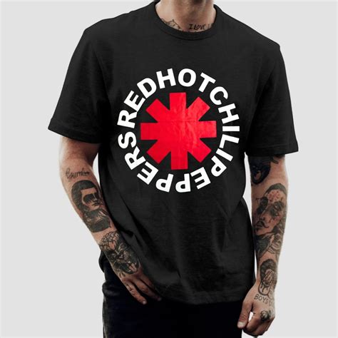 Camiseta Red Hot Chilli Peppers Preta De Banda Rock Masculina E Feminina Unissex 100 Algodão