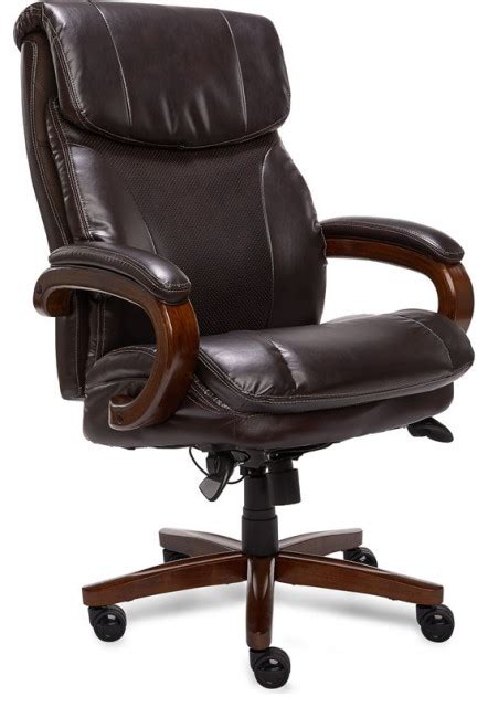 La Z Boy Big And Tall Trafford Executive Office Chair With Air Lumbar Brown Contemporary