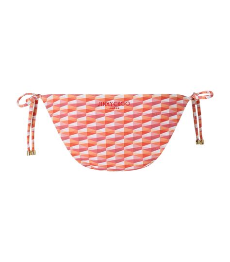 Womens Jimmy Choo Red Diamond Aubrie Bikini Bottoms Harrods UK