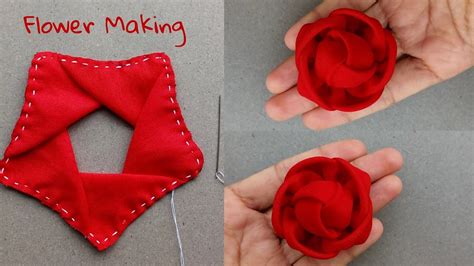 Diy Easy Tricks Fabric Flowers Making Fabric Rose Flower Making