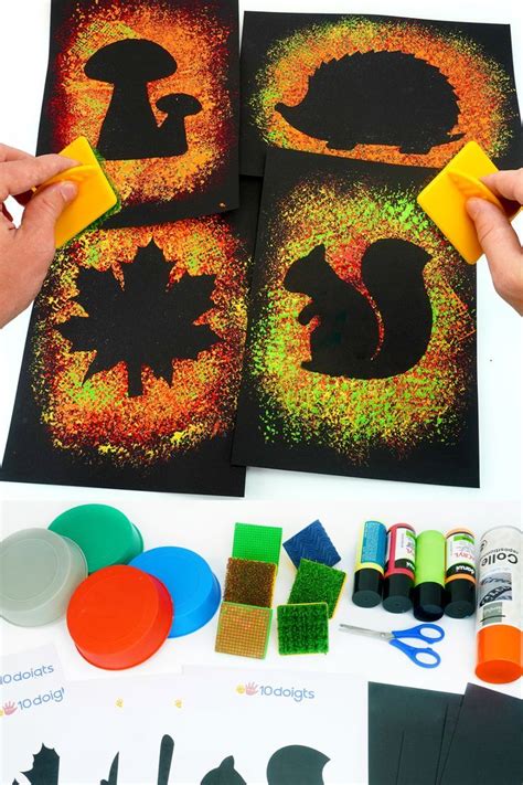 Silhouettes Automne avec des tampons texturés - Tutos Automne - 10 ...