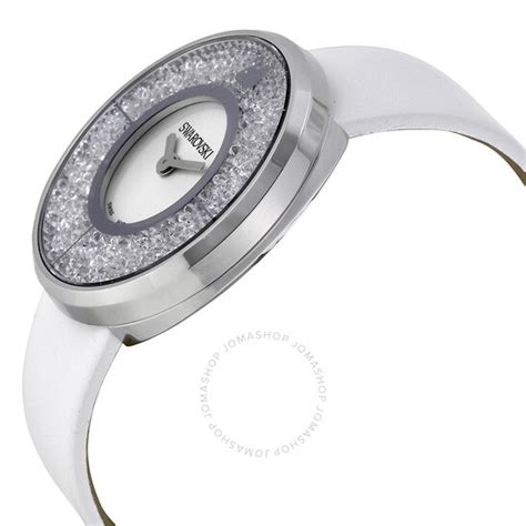 Swarovski Crystalline White Dial Calfskin Leather Strap Quartz Ladies