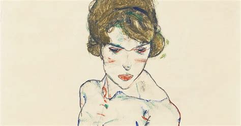 Enjoy Some Damn Fine Art Egon Schiele Standing Female Nude With Blue