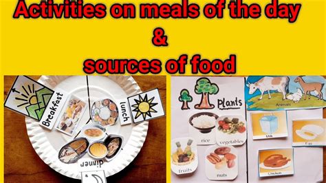 Activities On Food We Eat Activities On Meals Of The Day And Sources Of Food For Kg Class 1