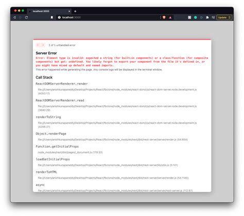 Reactjs NextJs Error Element Type Is Invalid Expected A String When