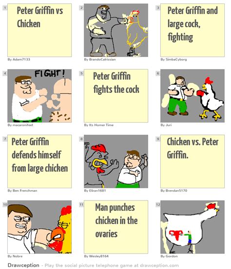 Peter Griffin Vs Chicken Drawception