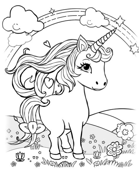 Unicorn And Horse Coloring Page Free Printable