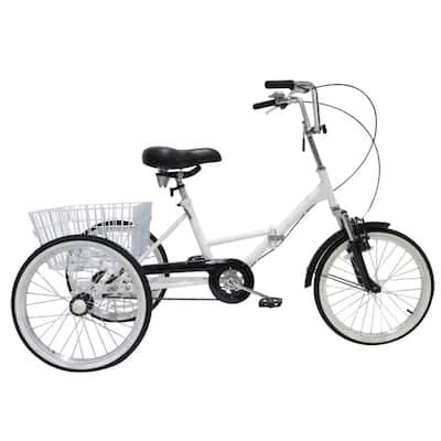 Comfortable 1-Speed Adult Tricycle with Front and Rear Shopping Basket ...