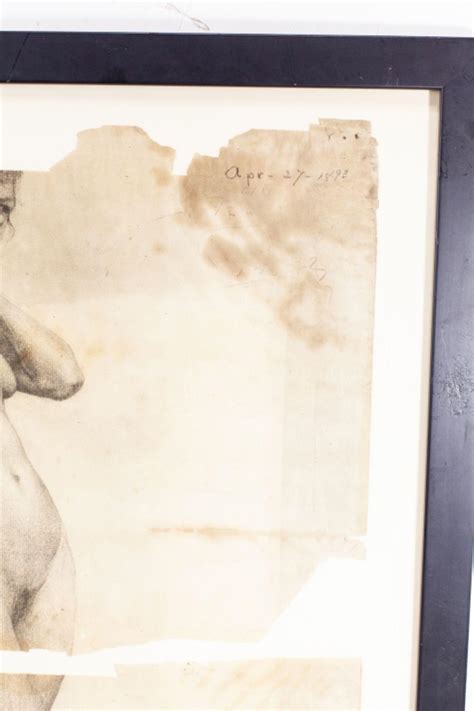 Lot ANTIQUE ARTIST MODEL NUDE DRAWING SIGNED S GORHAM