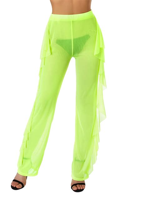 Lsfyszd Women Beach Garment Mesh Sheer Bikini Cover Up Swimwear