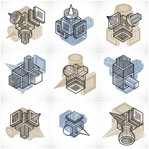 Premium Vector Abstract Vectors 3d Simple Geometric Shapes Set