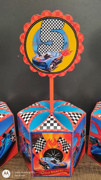 Centro De Mesa G Caixa Sextavada Hot Wheels Elo