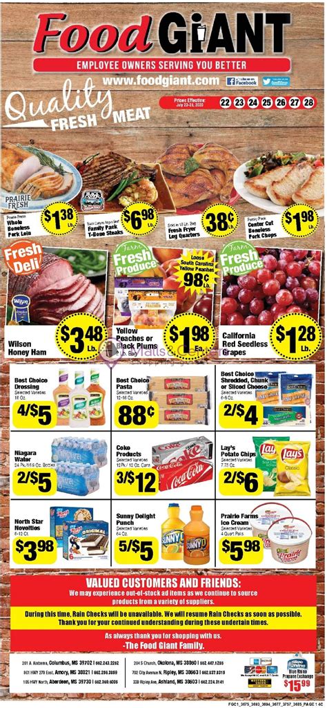 Food Giant Weekly Ad Valid From 07 22 2020 To 07 28 2020 Mallscenters