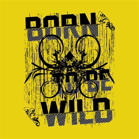 Un Fondo Amarillo Con Las Palabras Born Wild Vector Premium