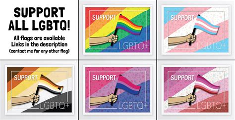 Lesbian Love Pride Flag Poster Couple Gift Art Lgbt Support Etsy