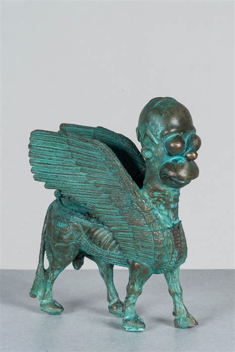 Joshua Goode Homer Simpson Bronze Statue Homer Headed Winged Bull