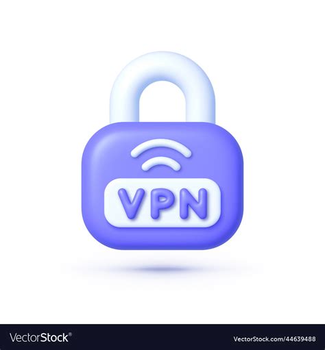 Vpn icon isolated in 3d style on white background Vector Image