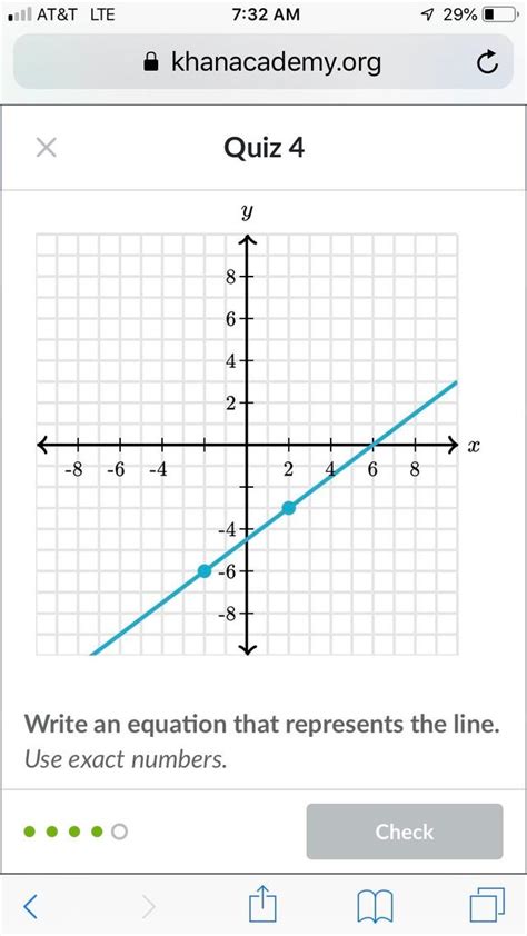 Free Write An Equation That Represents The Line Use Exact Numbers