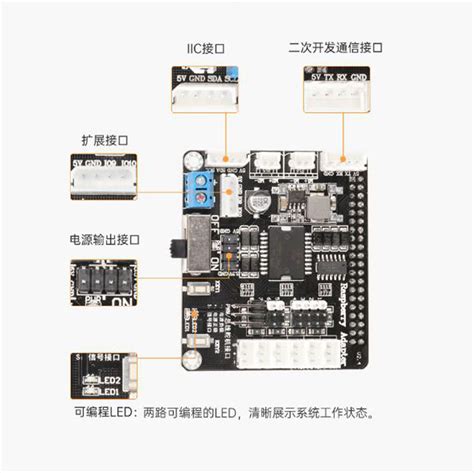 树莓派舵机扩展板 开发板编程机器人套件 含电机驱动模块