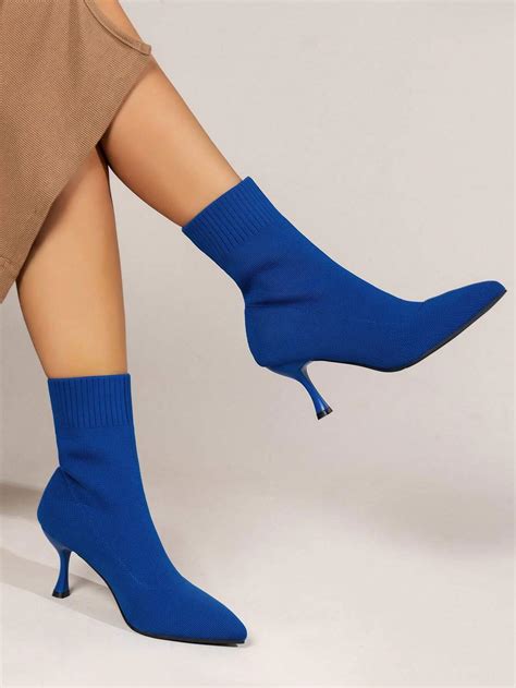 Stivali Nude Intrecciati Di Natale Per Donna Stivaletti A Calza Stiletto A Punta Media