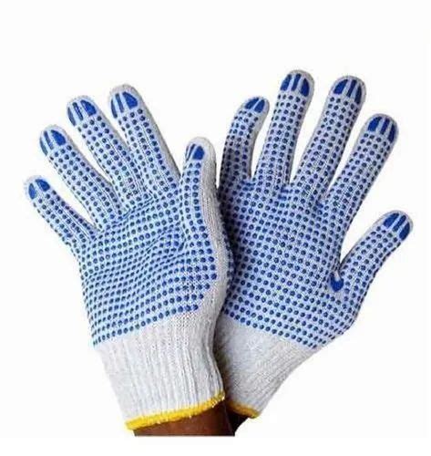 PVC Striped Dotted Cotton Glove Finger Type Full Fingered At Rs 35