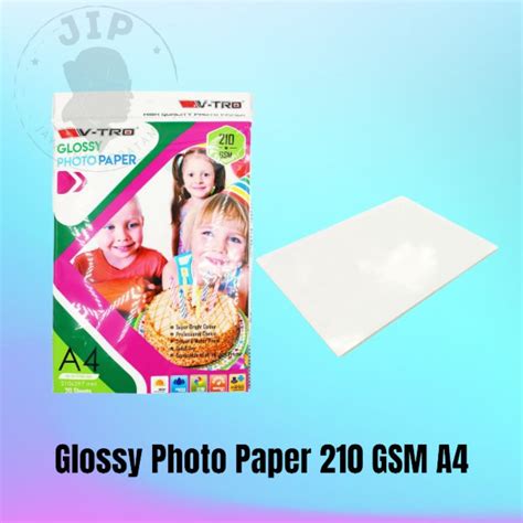 Jual Kertas Foto Glossy A4 210 Gsm V Tro Glossy Photo Paper Ketebalan