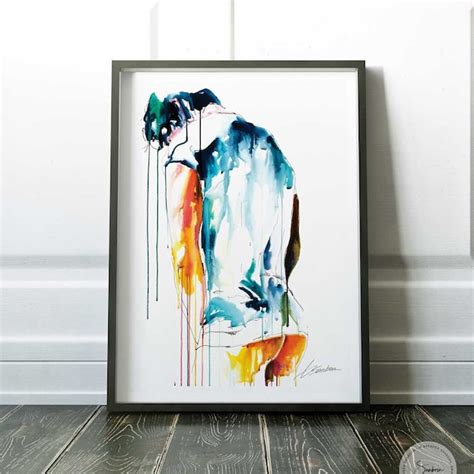 Nude Drip Painting Etsy