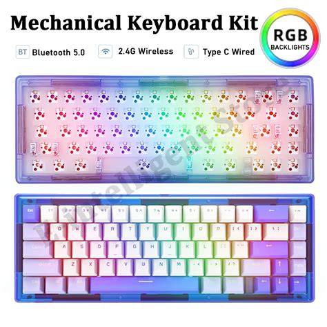 GAS67 Hot Swappable Customized Mechanical Keyboard Kit RGB Backlit Keyboard USB C Bluetooth 2 4G