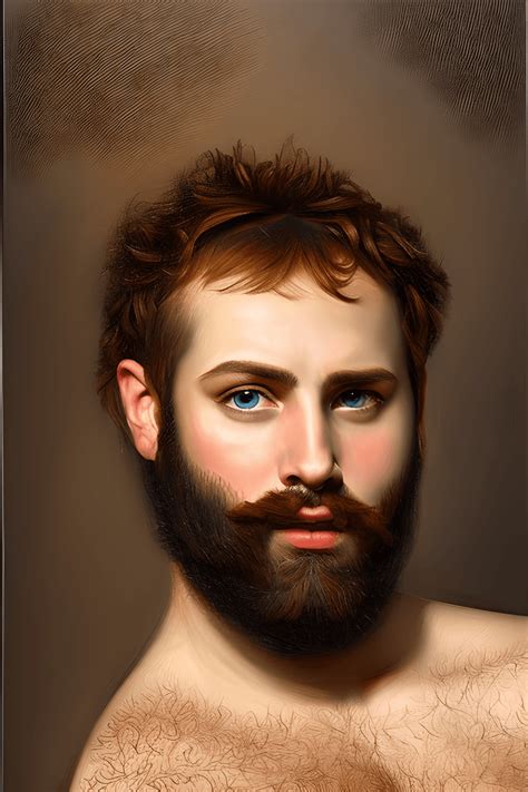 Homme gay barbu masculin moderne avec des cheveux blonds et de beaux grands yeux réalistes et