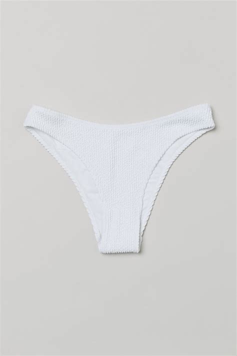 BNWT H M Classic White Textured Bikini Bottoms From Php599 On Carousell