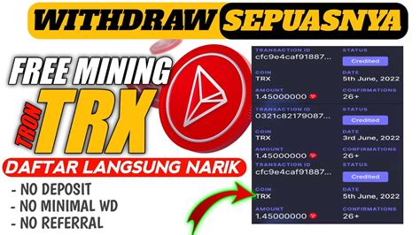 DAFTAR LANGSUNG WITHDRAW TANPA SYARAT CLOUD MINING TRX GRATIS