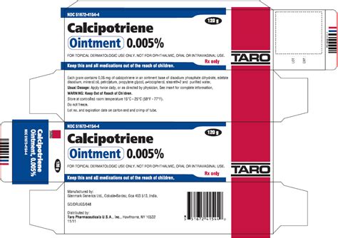 Calcipotriene Taro Pharmaceuticals U S A Inc Fda Package Insert