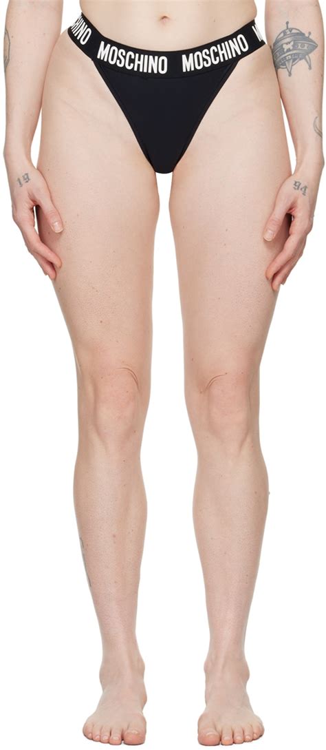 Moschino Black Bonded Bikini Bottom A0555 Black Editorialist