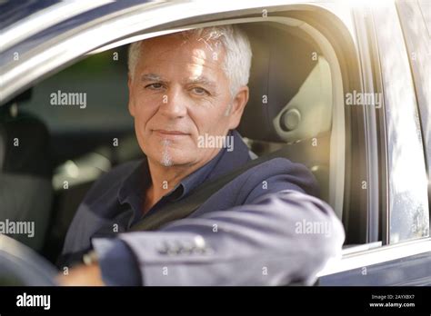 Portrait Of Mature Taxi Driver Stock Photo Alamy