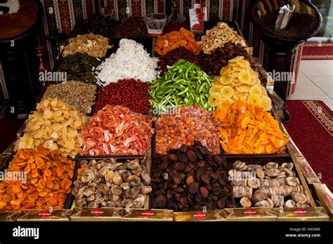 Turkish Market Stall Displaying Colourful Dried Fruits Stock Photo Alamy