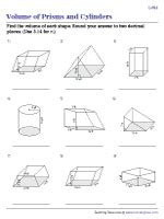 Volume Of Solid Figures Activity Sheets