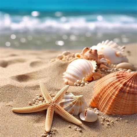 Premium Ai Image Sea Shell At The Beach