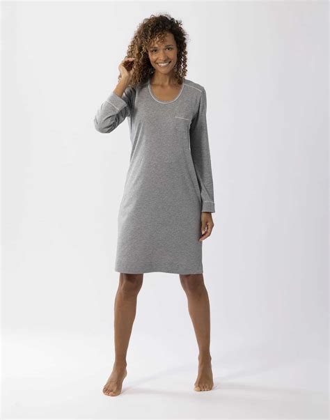 Cotton Modal Nightshirt Les Intemporelles A Grey Fleck Lingerie Le Chat