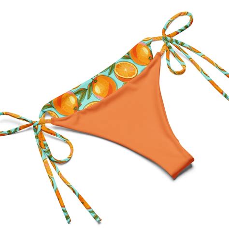 Vintage Florida Orange Bikini Set Recycled Eco Friendly Bikini Retro Fruit Swimsuit Etsy