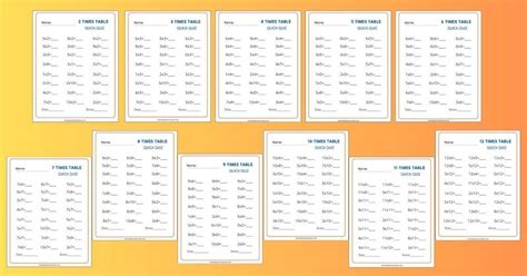 Very Best Times Table Test Printables: Individual and Mixed Quizzes! - The Simple Homeschooler