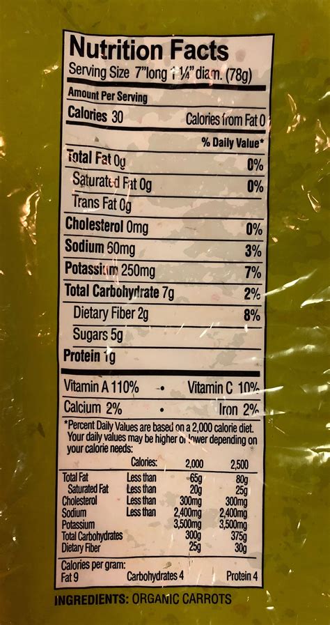 Carrot Nutrition Facts | Carrot nutrition facts, Nutrition facts, Nutrition