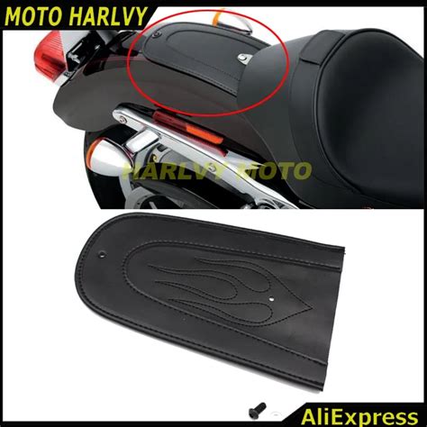 New Black Motorcycle Leather Flame Rear Fender Bib For Harley Sportster