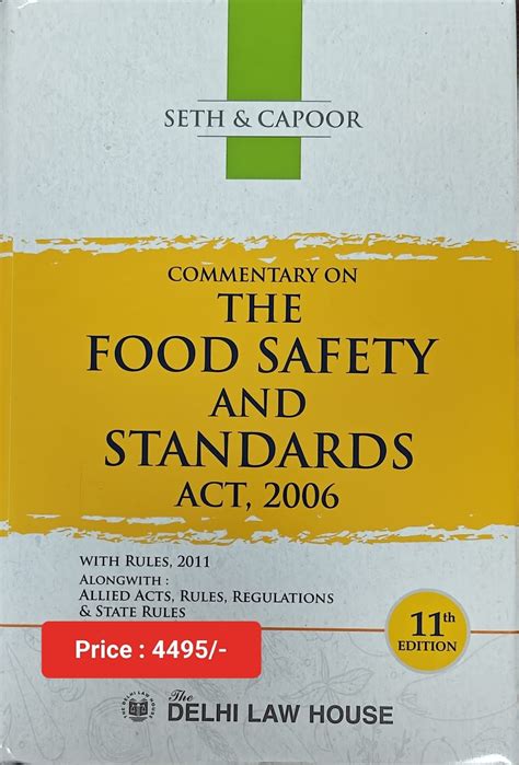 Commercials The Food Safety And Standards Act 2006 By Virag Gupta Two