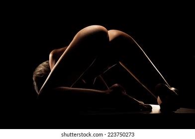 Beautiful Naked Woman On Black Background Stock Photo 223750273 Shutterstock
