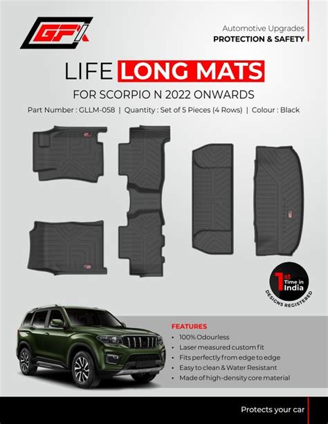 Buy Life Long Manual Floor Mats For Mahindra Scorpio N