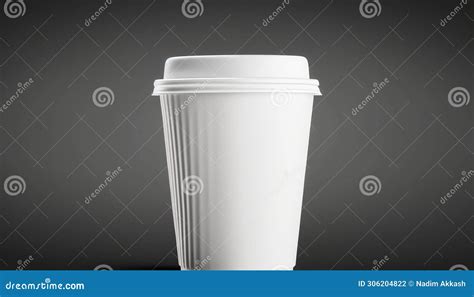 White Takeaway Coffee Paper Cup Isolated Hot Drink Take Away Blank Template Product Front View